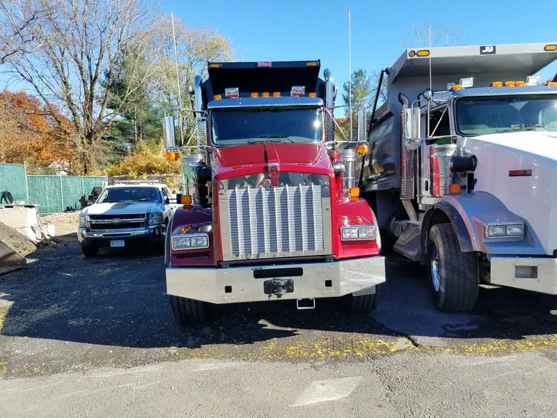 Part of the Perfection Paving truck fleet